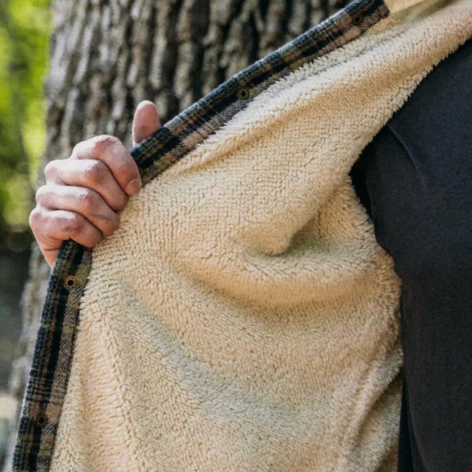 Yee Yee Apparel Overland Berber Flannel Jacket for Men - Hooded Flannel Jacket, Men’s Plaid Shacket with Fleece Lining - Image 4