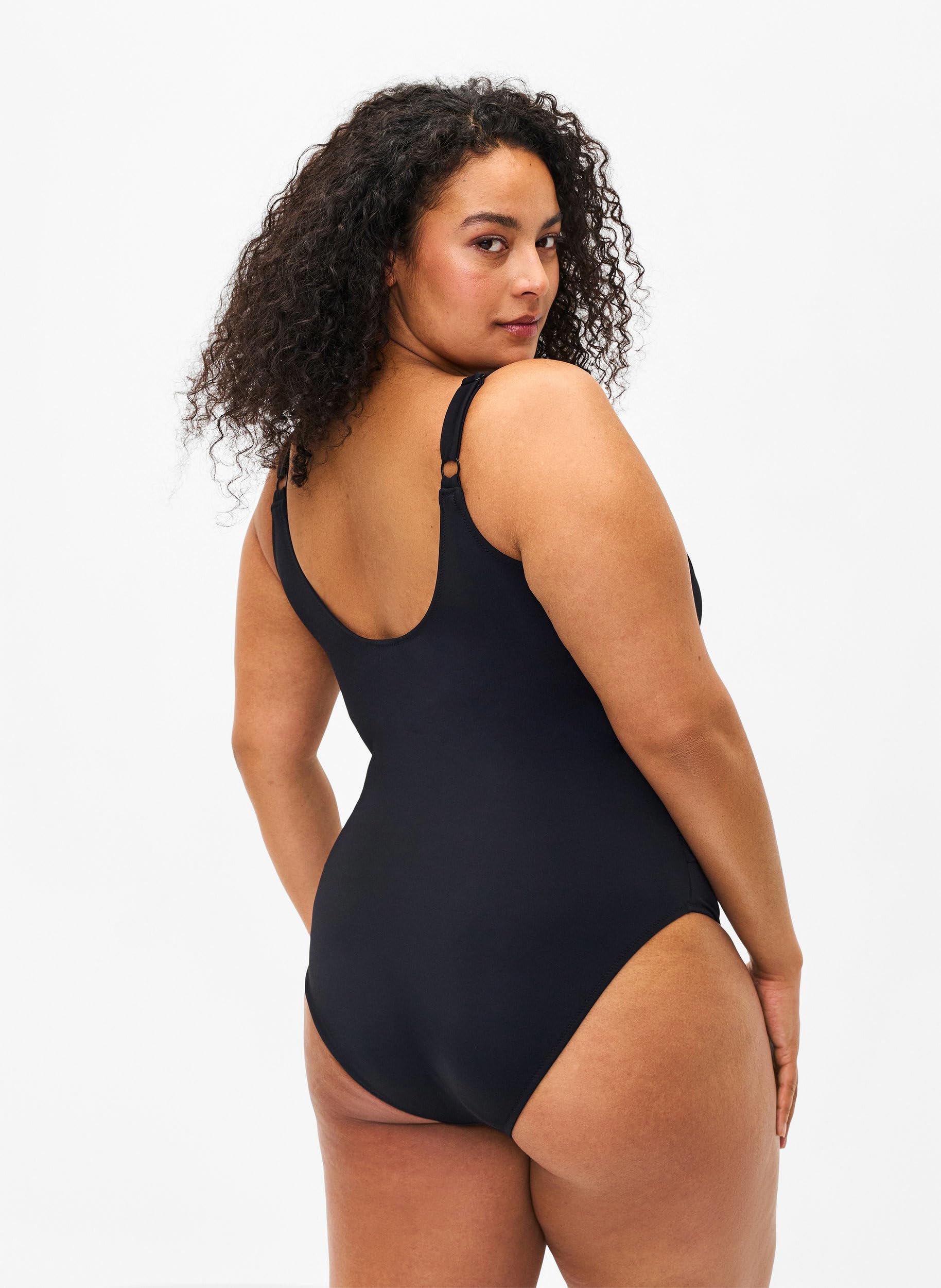 Zizzi Swim by Damen Große Größen Badeanzug mit Wickeleffekt Gr 42-56