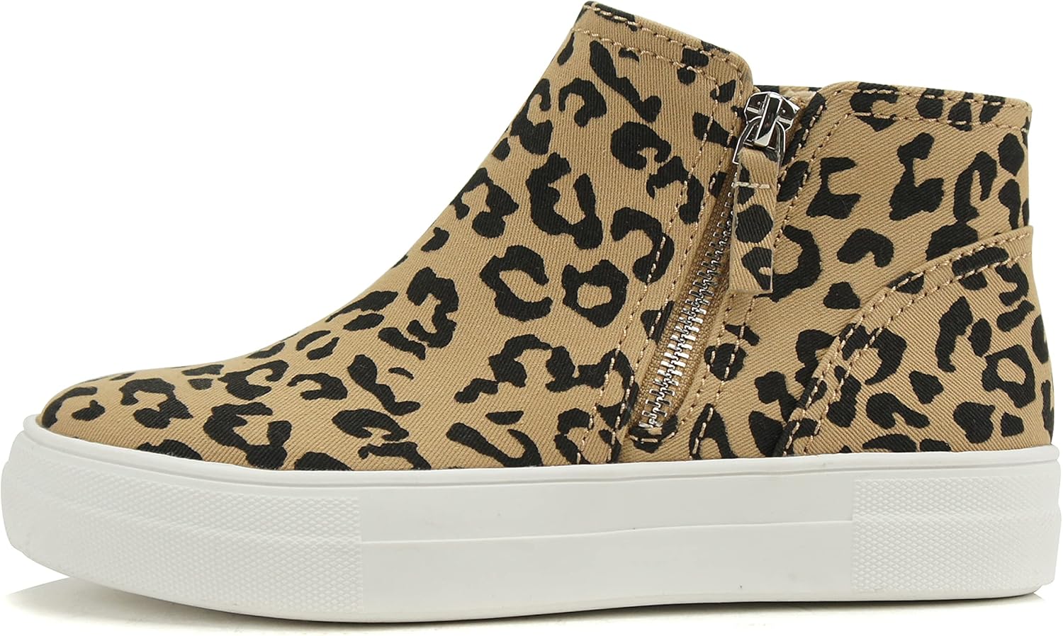 Soda Route Women High Top Fashion Sneaker Shoes with Padded Sole & Side Zipper (L-TAN Bobcat, Numeric_8_Point_5)