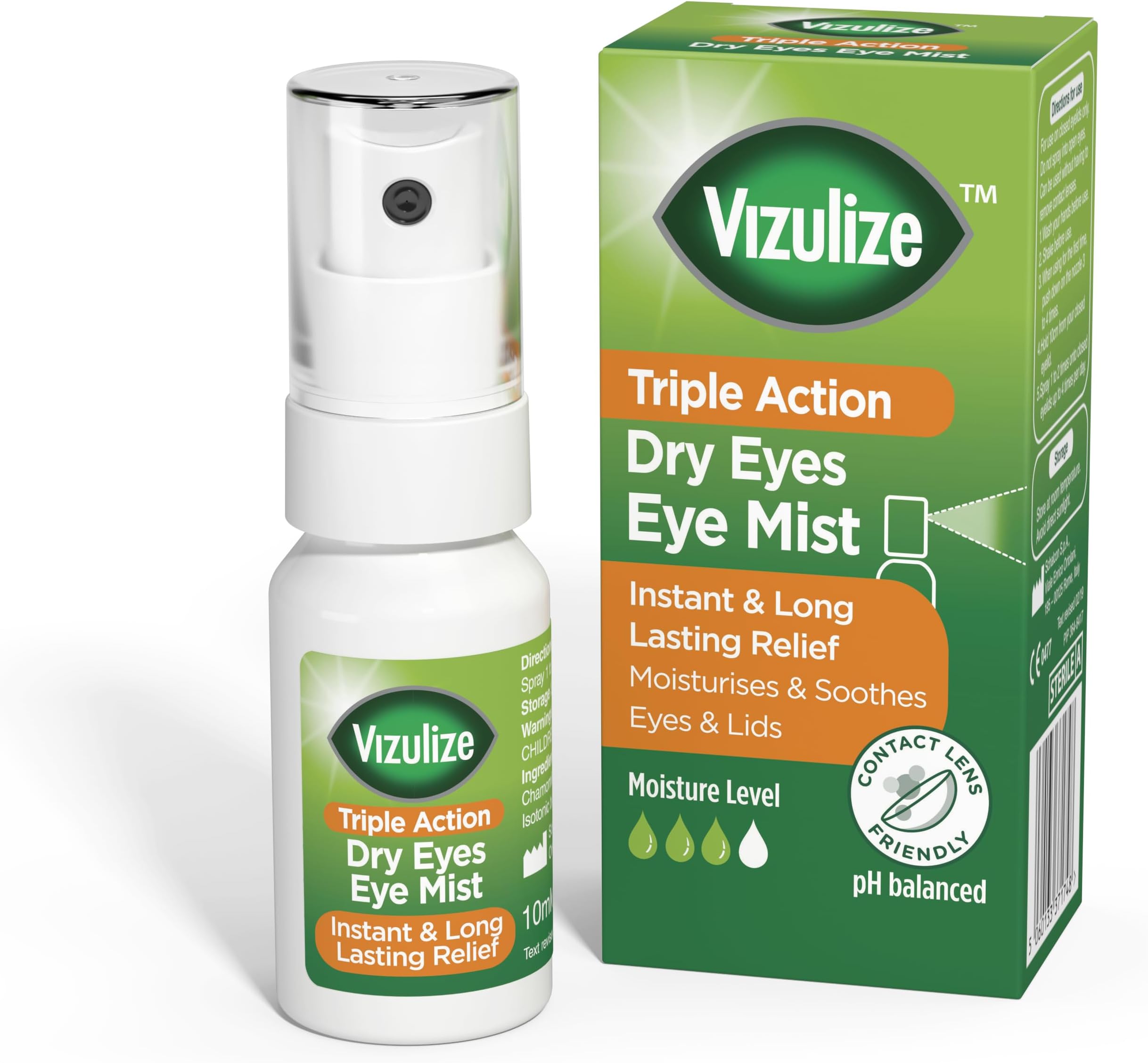 Vizulize Triple Action Soothing Relief Dry Eye Mist, 10ml