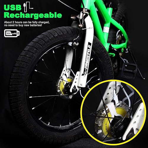 Miniatura 9 de DAWAY Luces de rueda de bicicleta recargables  A16 Cool Led Luces de neumático de bicicleta, accesorios de cubo de bicicleta para niños y niñas,