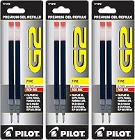 Vista 4 de Pilot, G2 - Recambios de tinta de gel, punta extrafina de 0.020 in, color azul, paquete de 6