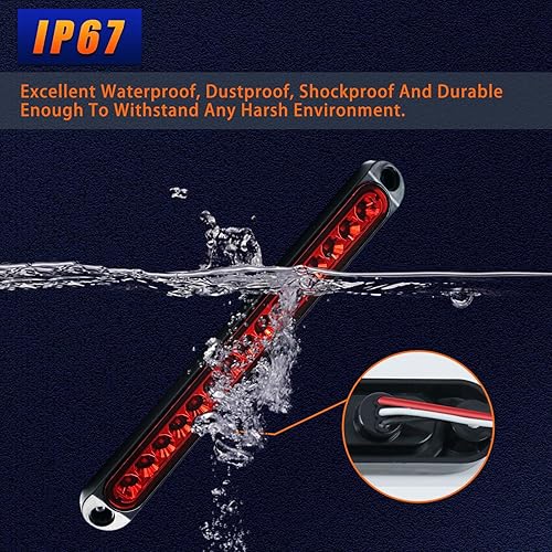 Miniatura 4 de CZJCGD Kit de luces LED para remolque de remolque, sumergibles de 12 V, color rojo, parada de frenos, luces de circulación de licencia, juego de