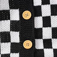 Vista 6 de Mameluco de punto unisex para bebé, niña, niño, overol de punto a cuadros, de una pieza, suéter con botones