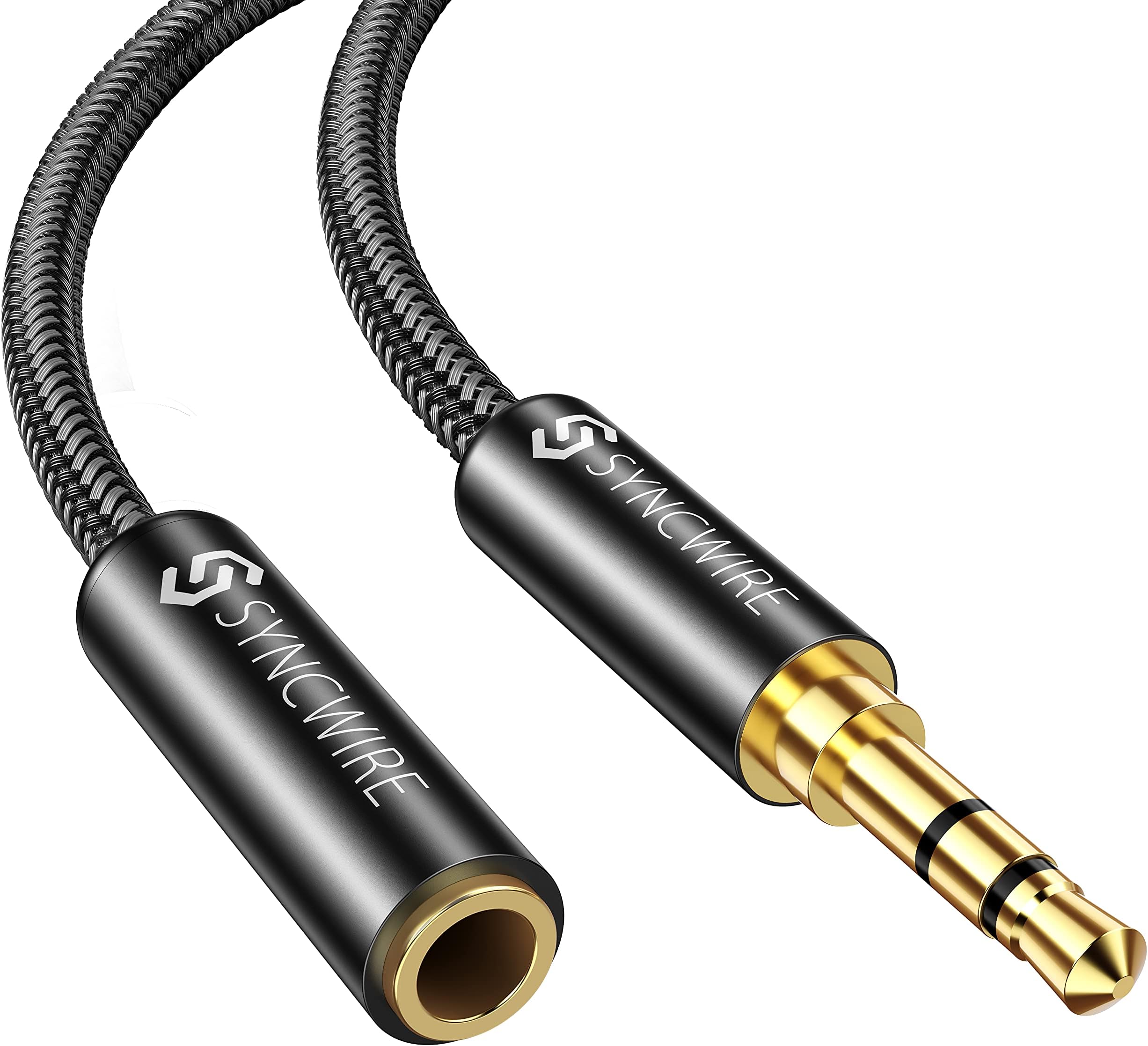 Syncwire Headphone Extension Cable - 6FT [Hi-Fi Sound][Gold Plated Jack][TRS] Nylon-Braided 3.5mm Male to Female Audio Extension Cord Compatible with iPhone iPad Smartphone Tablets Media Players