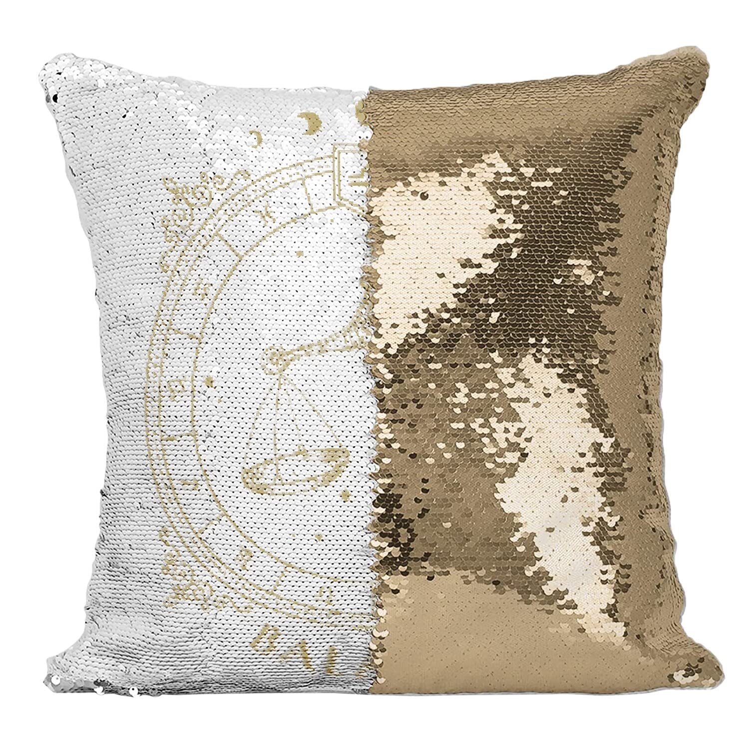 Housse sequin Balance constellation astrologie coussin tarot décoration
