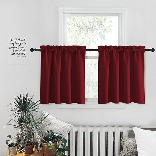 Miniatura 273 de PONY DANCE - Cortinas opacas aisladas térmicamente, set de 2 cortinas opacas con bolsillo para barra / pestaña trasera, paneles de cortinas opacas,