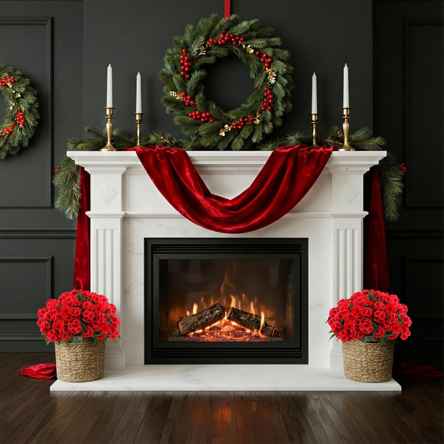 Hananona 6 Pcs Artificial Geranium Flowers for Outdoors Geranium Silk Red Flower Outdoor UV Resistant Garden Plants Faux Flowers for Christmas Home Kitchen Table Centerpieces Decor (6, Red) - Image 9