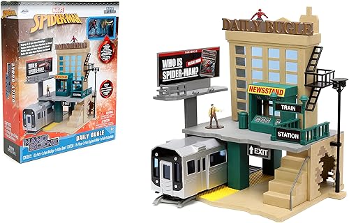Jada Nano Scene Marvel Spider-Man Daily Bugle con figuras coleccionables fundidas a presión, juguetes para adultos