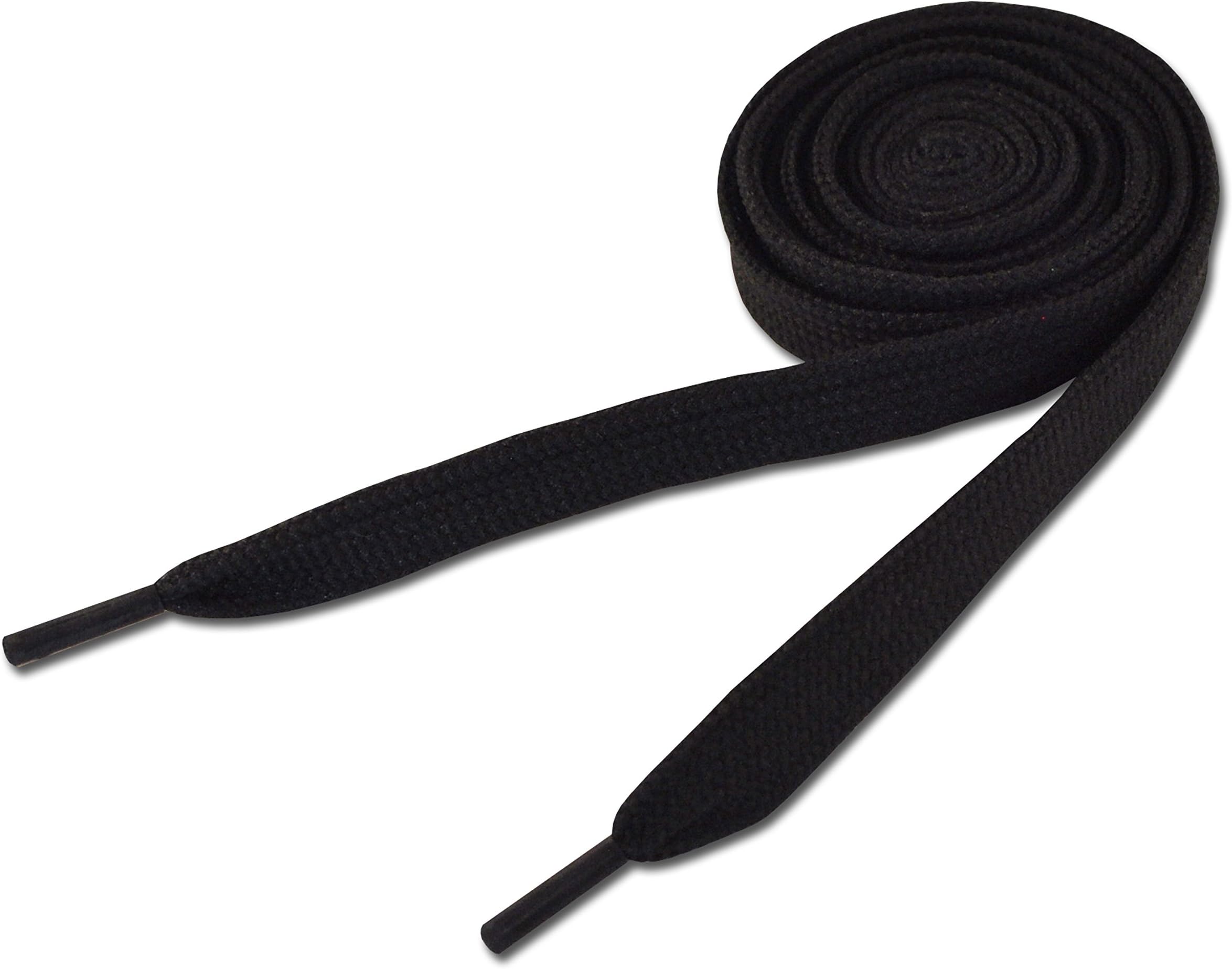 Flat Replacement Shoelaces (120cm x 11mm) – 1 Pair – Wide Durable Athletic Strings for Trainers, Gym Shoes & Skateboarding – Strong Flat Laces for Sneakers & Boots (Men & Women)