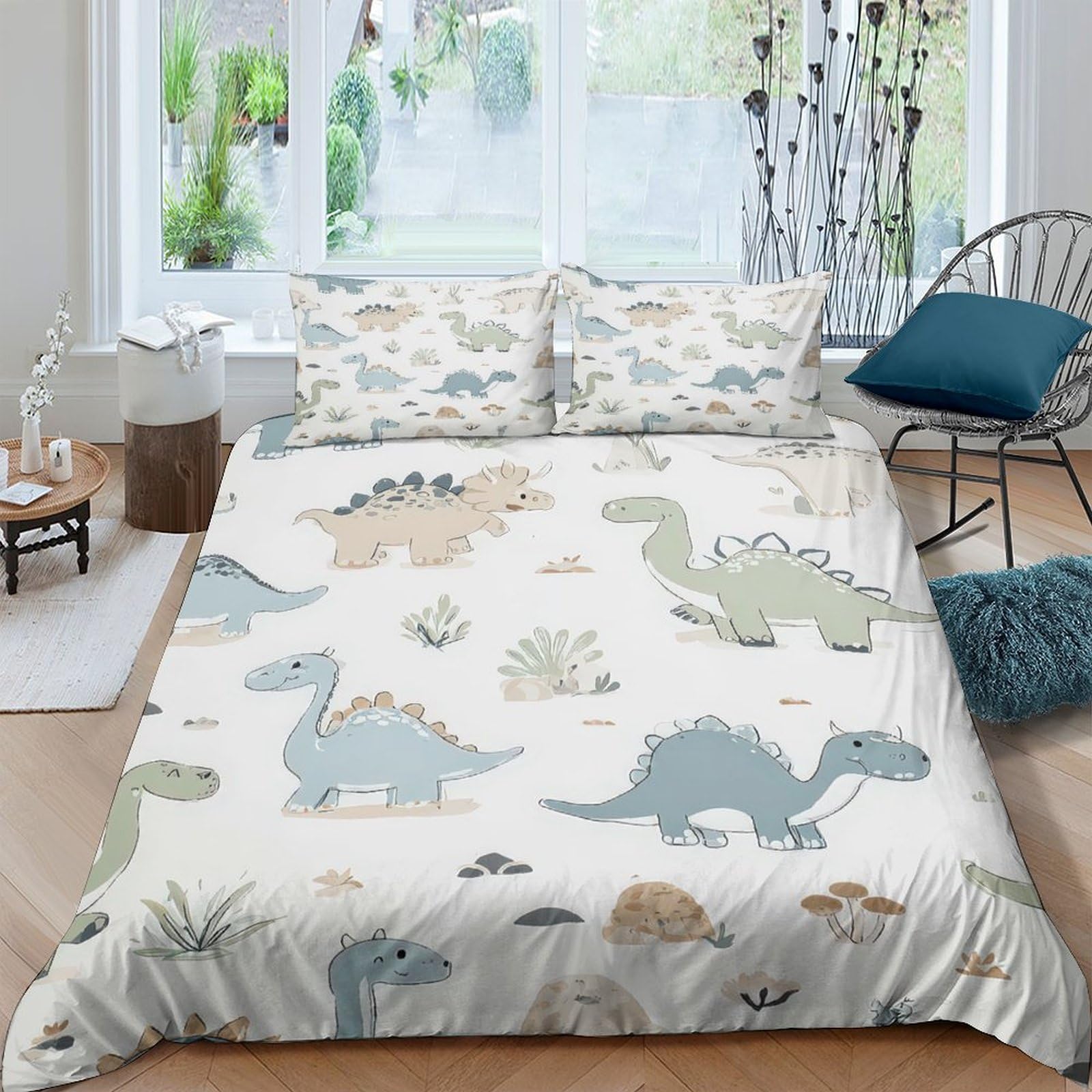 Ctjqhvkz Style-7 3D Printed Dinosaur Jungle Fitted Sheet Microfiber Soft Breathable Cartoon Animal Bed Cover For Bedroom Dorm Decor Single（135X200cm）
