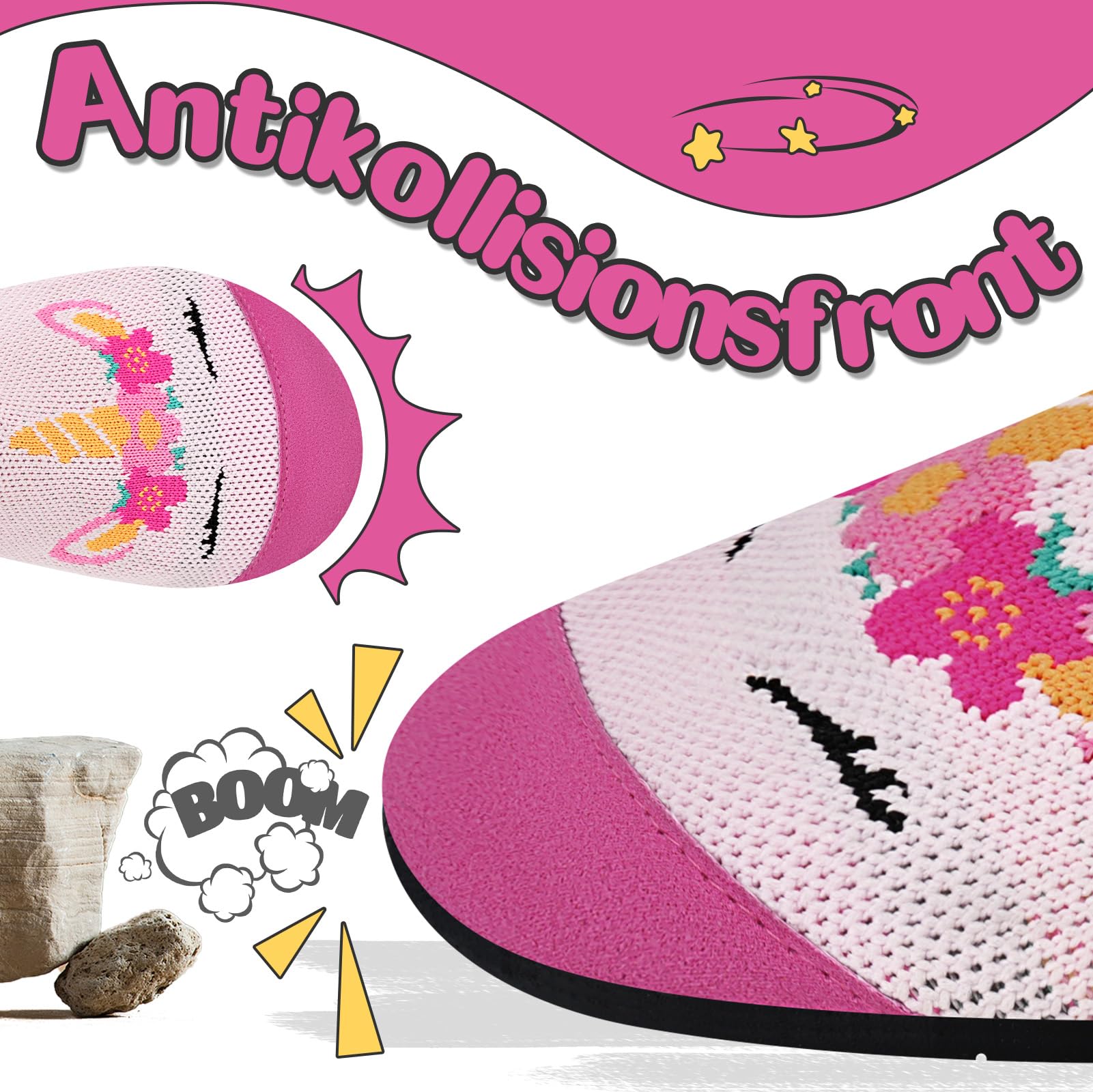 Besuche den Kyopp- Kyopp Hausschuhe Kinder Mädchen Barfussschuhe Kindergarten Slippers Jungen Rutschfest Pantoffeln für Atmungsaktive Weich Lauflernschuhe Kleinkinder Schuhe in use