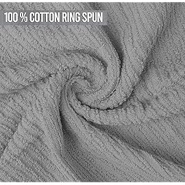 Softolle Bar Mop Towels, Pack of 12-16x19 Inches - 100% Cotton Super Absorbent Towels, Multi-Purpose for Home and Bar Cleaning (Silver Grey)