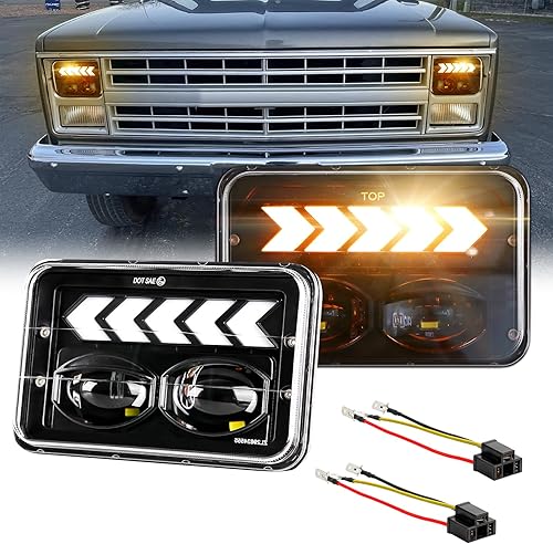 Miniatura 10 de 2 faros delanteros LED de 4 x 6 con haz Hi-Lo y DRL compatibles con Chevy S10 Blazer 1994 1995 1996 1997 Peterbilt Kenworth Freightinger sonda 4 x 6