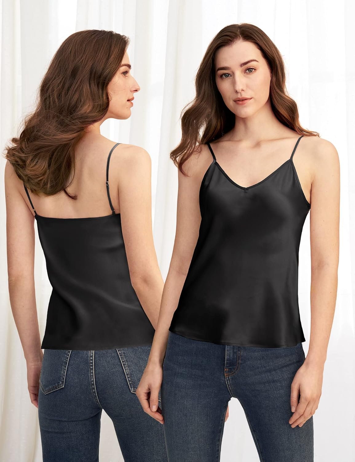 LilySilk Womens Silk Camisole 100% 19MM Mulberry Silk Basic Tank Tops Summer Casual Classic Top Loose - Image 3