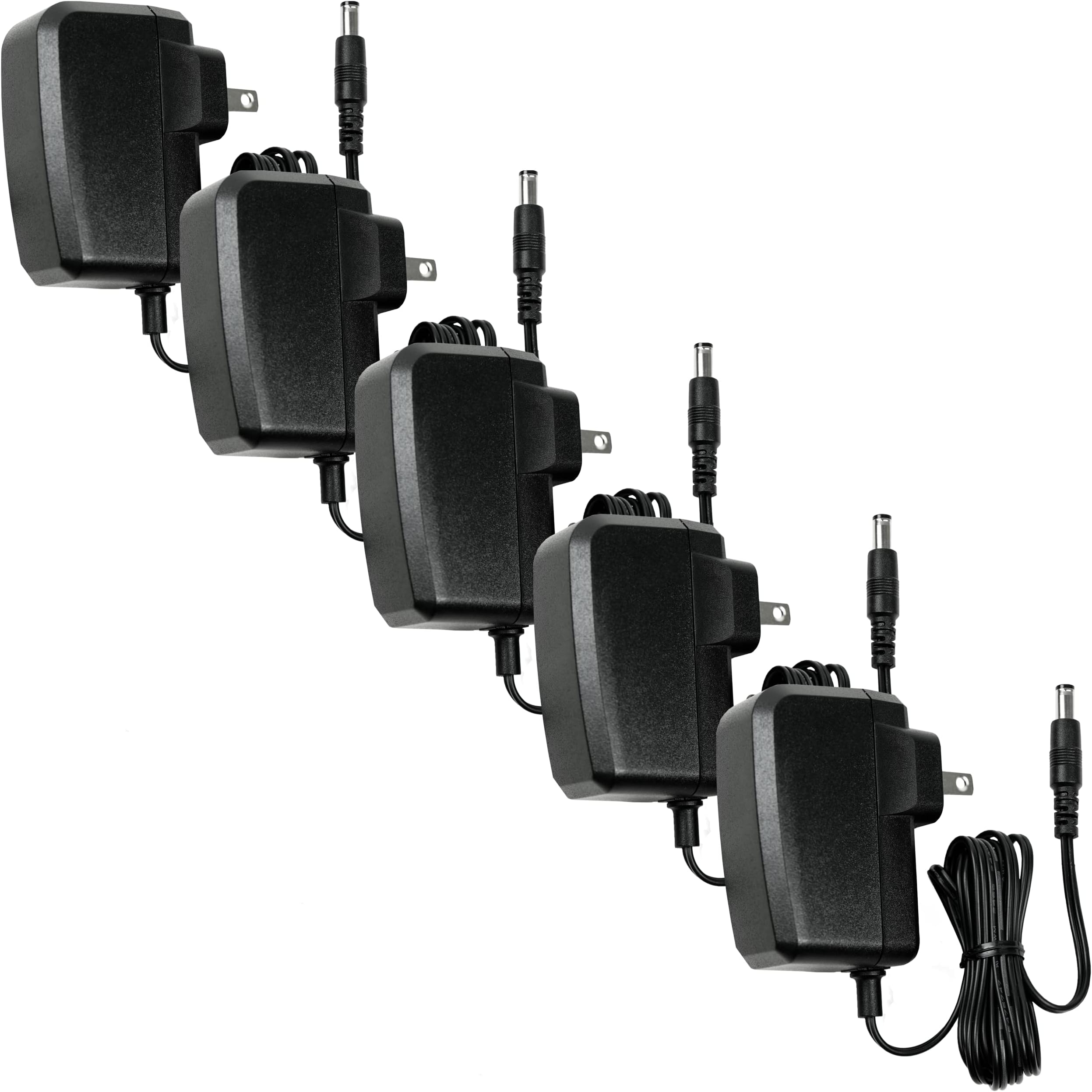 BV-Tech PS-12VDC-1A-5 R-Tech New Switching Adapter Power Supply CCTV, 5 Pack, Black