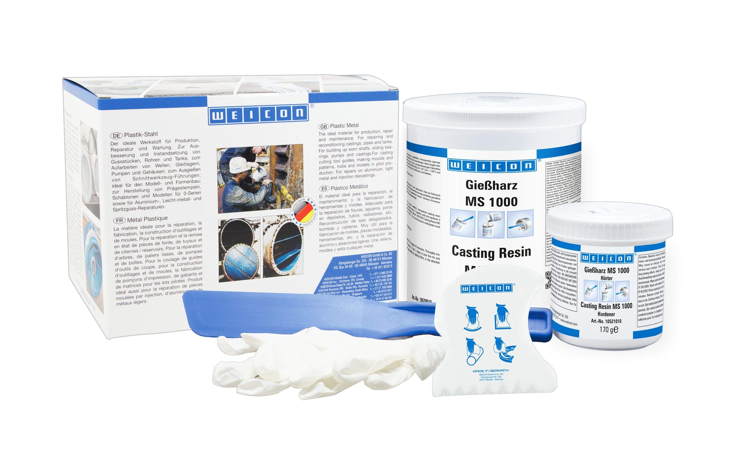 WEICON Casting Resin MS 1000 | 1 kg Transparent Epoxy for with hardener