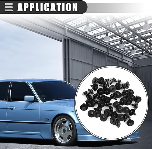 Miniatura 2 de Motoforti Retenedor de tornillo de coche negro, tornillo de revestimiento debajo de la cubierta, para BMW 525i 2004-2007, plástico, 07147129160,