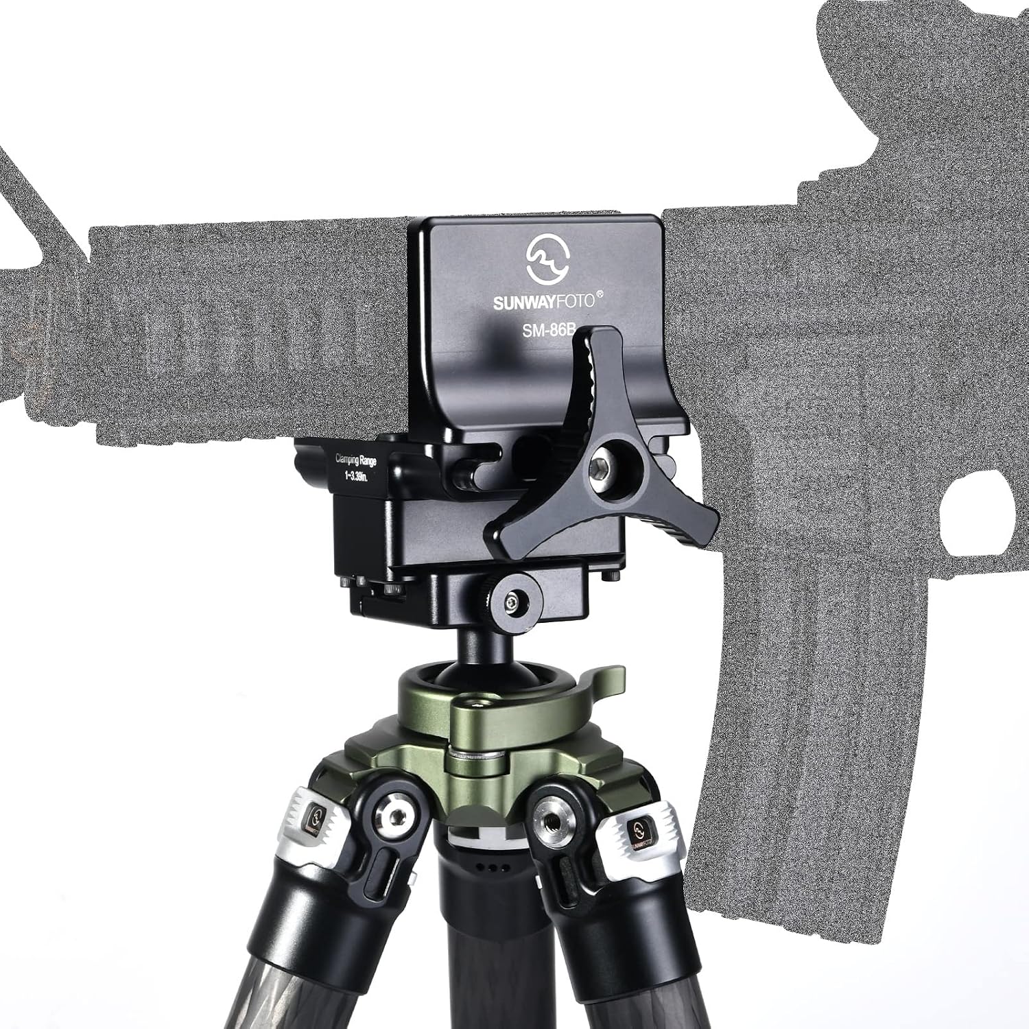 Hunting Tripod Rifles Gun Rest for Shooting Saddle Mount to Arca Swiss Clamp Adapter,Black, 2531
