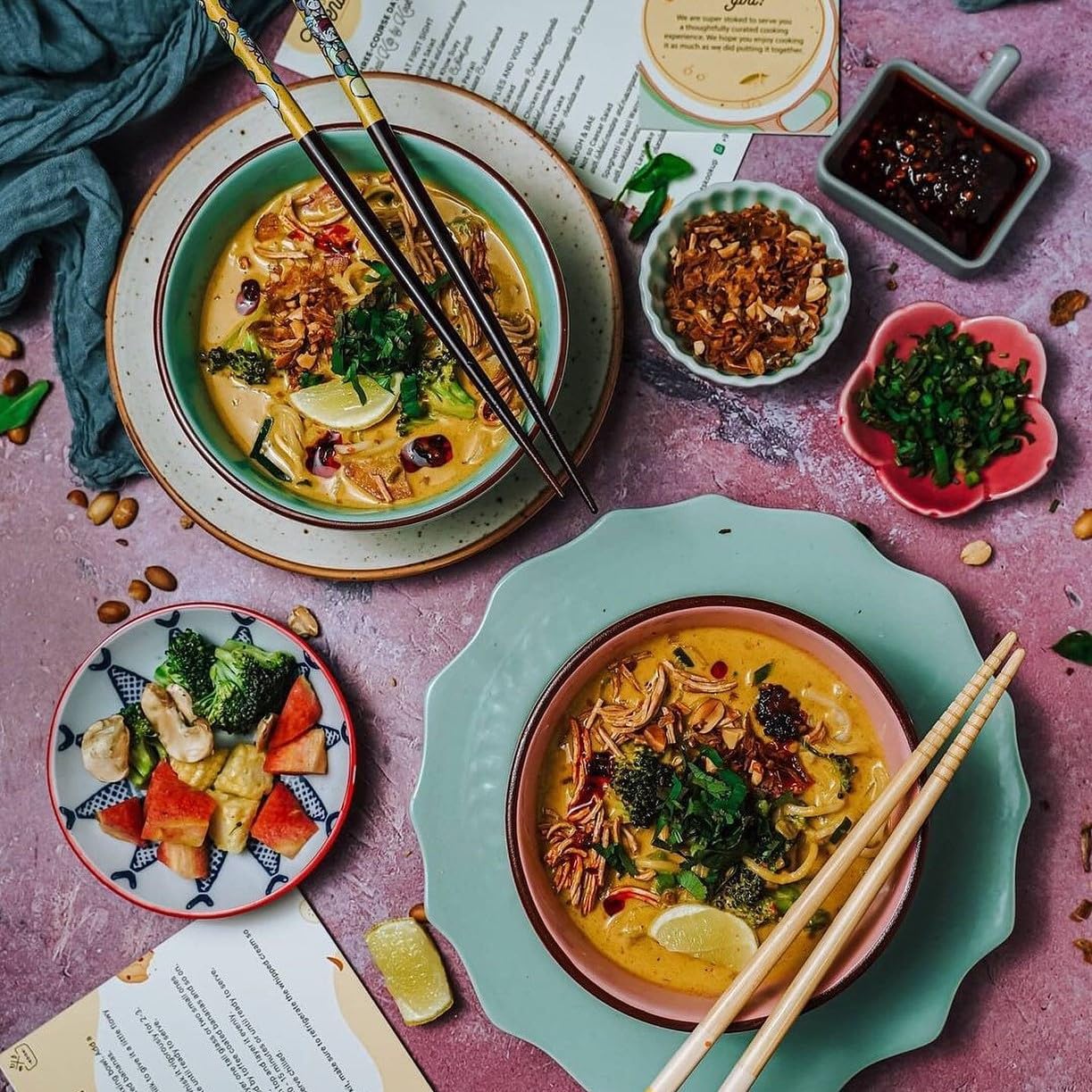 Pluckk Burmese Khow Suey Kit, 7 Ingredients with Authentic Spice Mix, No Added Preservatives, With Fresh Veggies, Serves 2, Ready in 10 mins-image-10