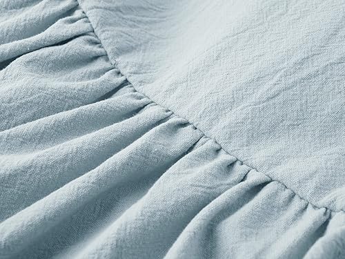 Miniatura 5 de Dutebare Vestido para niñas pequeñas de algodón y lino con volantes en la espalda, sin mangas, vestidos casuales de fiesta para niños