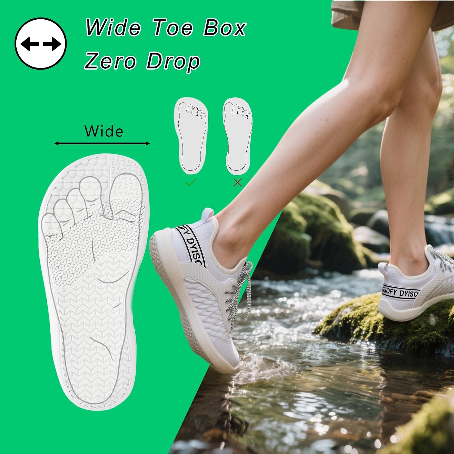 Mens Womens Barefoot Sneaker | Zero Drop Sole | Wide Toe Box Fashion Shoes