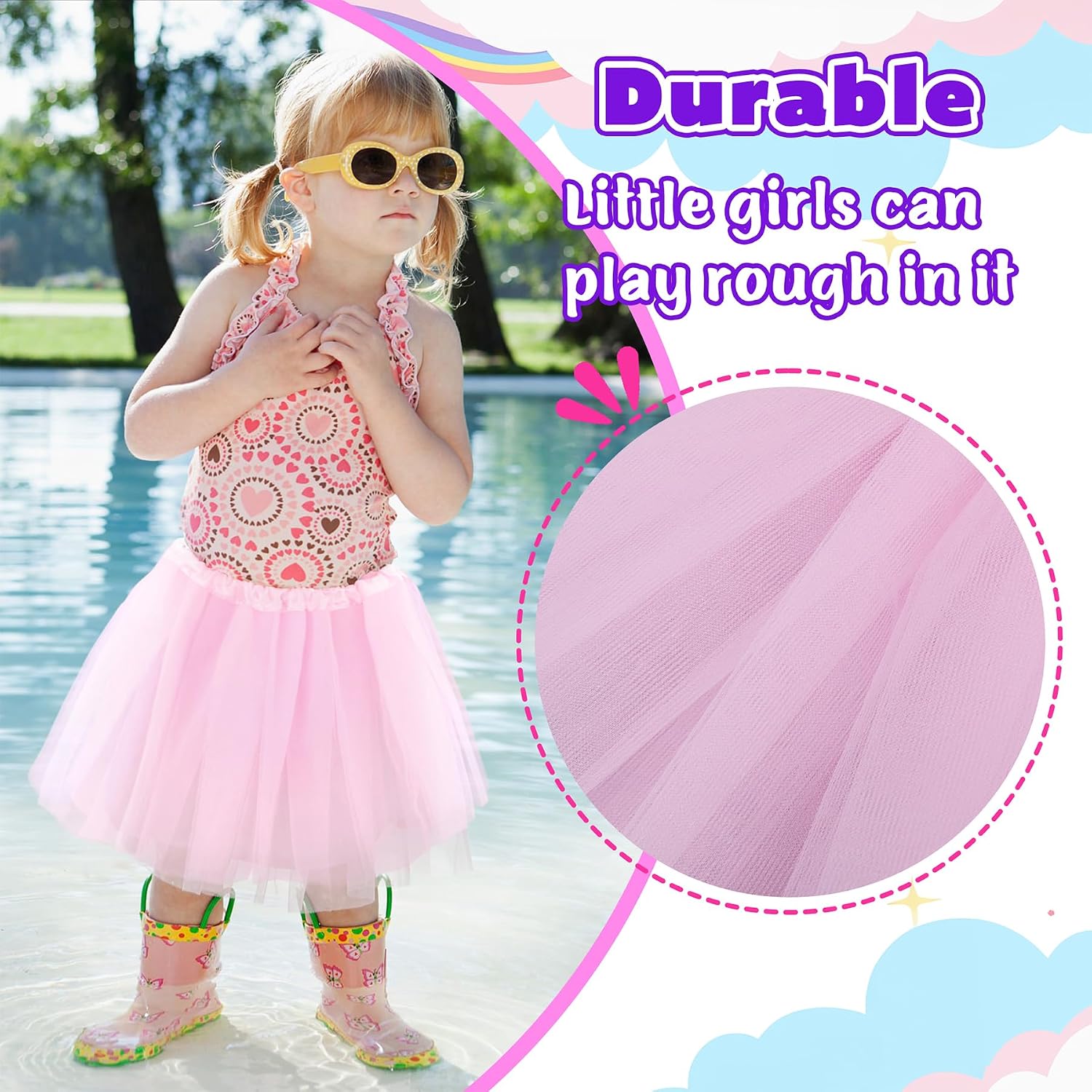 kilofly 6pc Girls Ballet Tutu Kids Birthday Princess Party Favor Dress Skirt Set