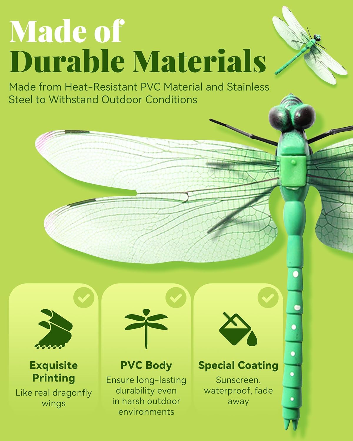 Dragonfly Clips to Keep Bugs Away, 3D Simulation Dragon Fly Clips for Bugs,1:1 Realistic Waterproof Fake Dragonflies for Garden Stakes,Yard Ornaments,Hat Clip - Upgraded Double Reinforced Wings(12Pcs)