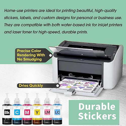 Miniatura 7 de 50 hojas de papel adhesivo de vinilo imprimible blanco perla brillante de 8.5 x 11 pulgadas, se seca rápidamente, papel adhesivo impermeable para