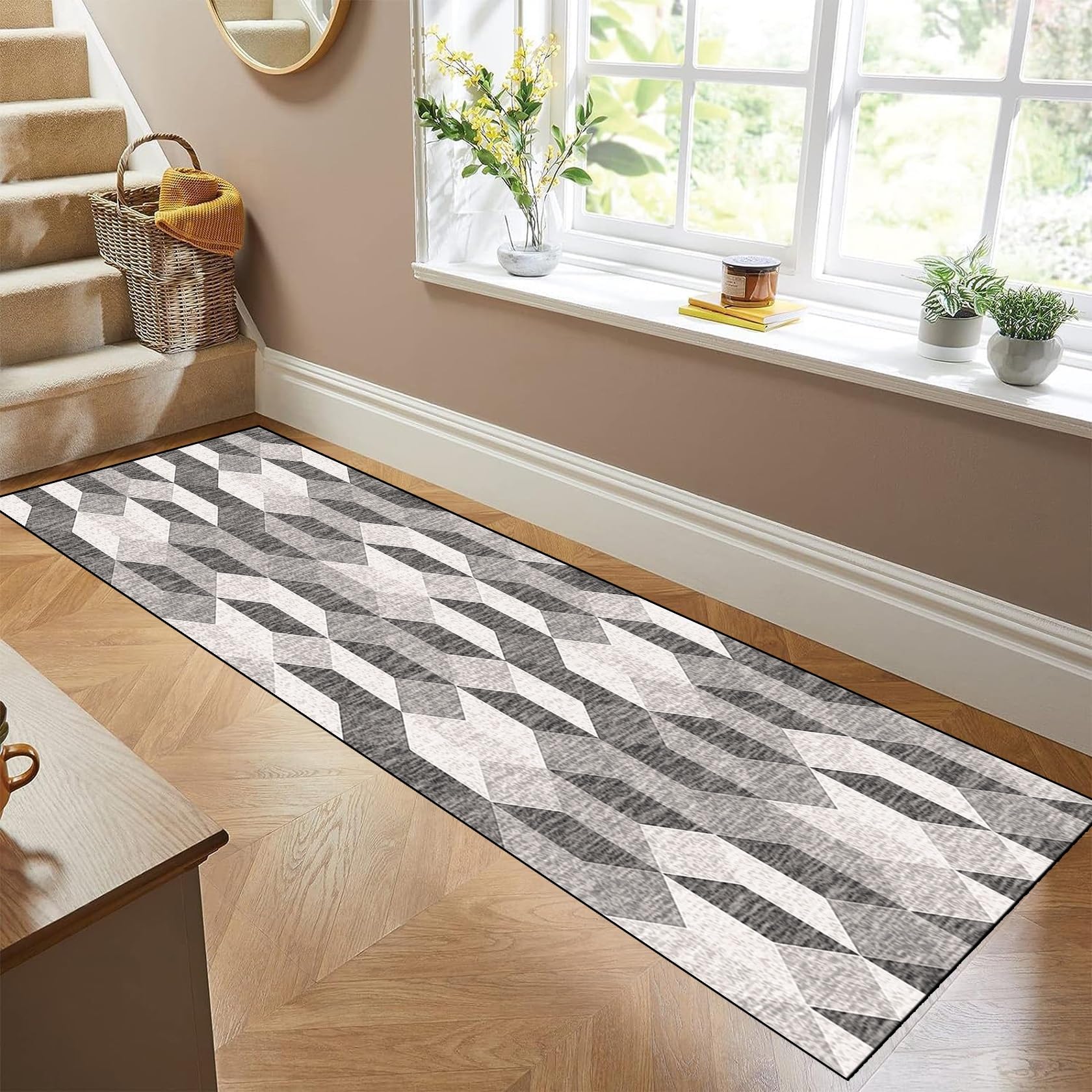 Alfombra Cocina Lavable de 40 x 240 cm felpudo antideslizante con base protectora de goma