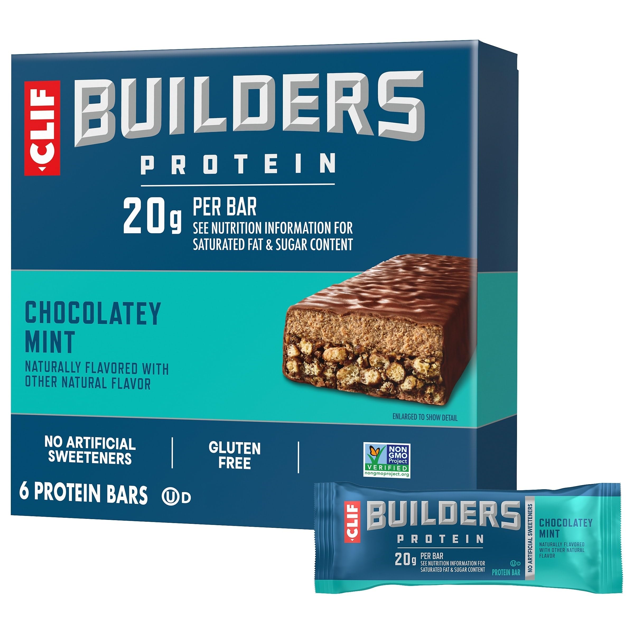 BUILDERS - Protein - Chocolate Mint - 20g Protein - Gluten Free (2.4 Ounce, 6 Count)