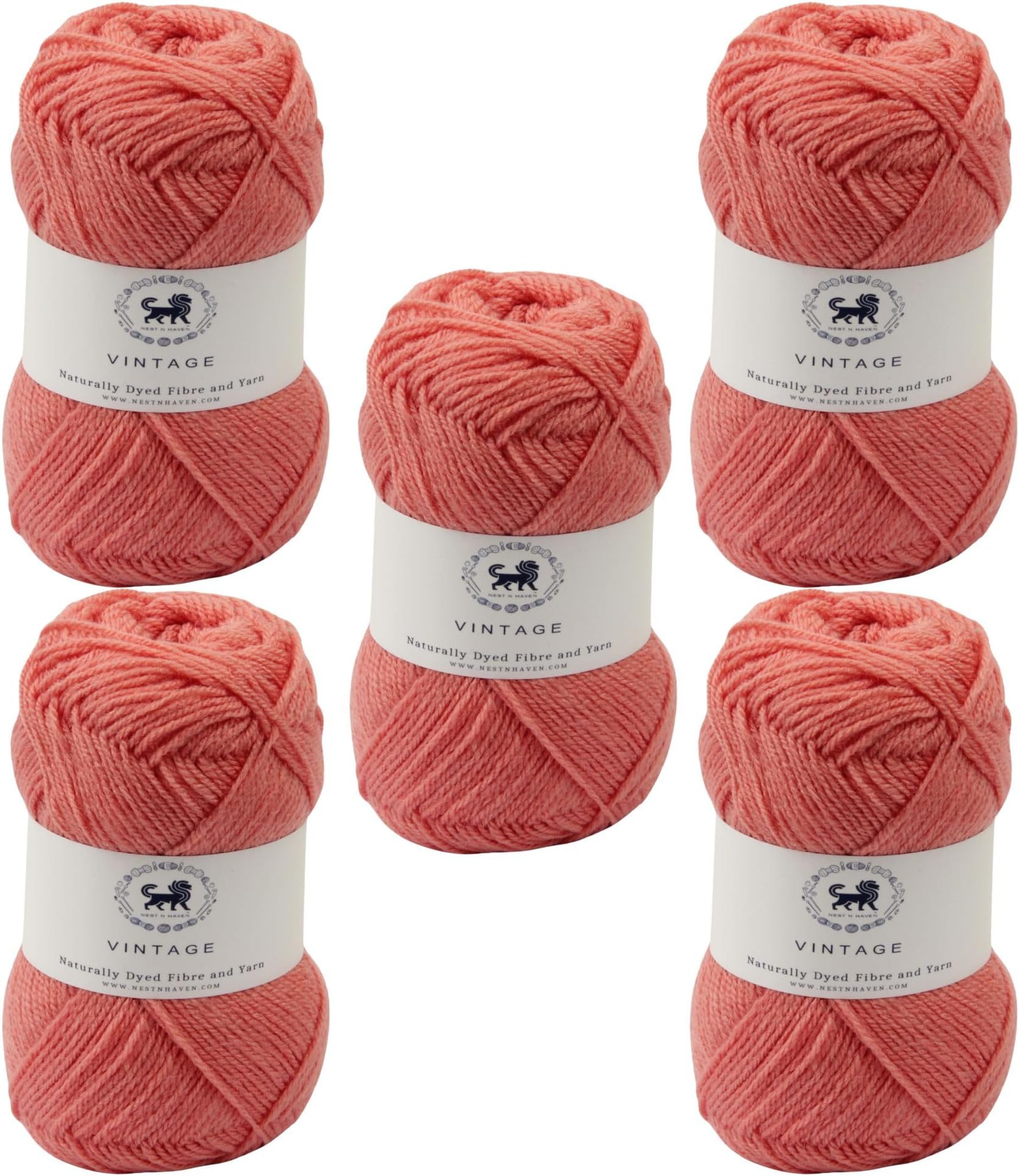 Nestnhaven Acrowools Vintage, Micro Soft, Hand Knitting and Crochet Yarn. Pack of 1 Ball - 100gms. Shade no - NNHV001 (Salmon) | (500 Gm)