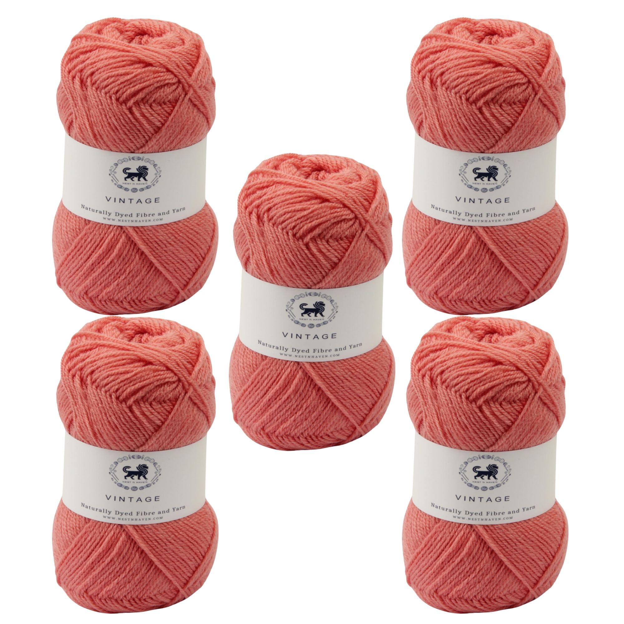 Nestnhaven Acrowools Vintage, Micro Soft, Hand Knitting and Crochet Yarn. Pack of 1 Ball - 100gms. Shade no - NNHV001 (Salmon) | (500 Gm)