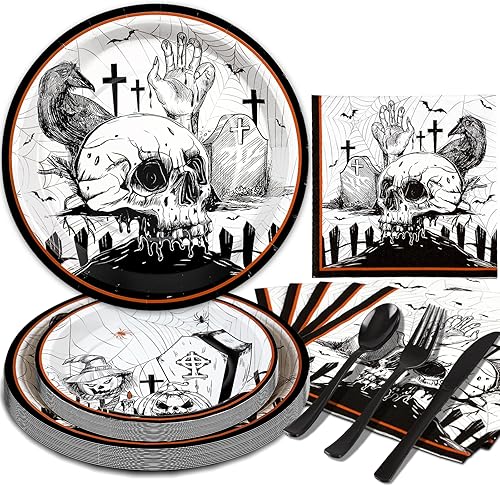 Vista 71 de Platos y servilletas de Navidad, platos de papel de Navidad, juego de vajilla desechable para fiestas que sirve para 24 invitados, juego de platos