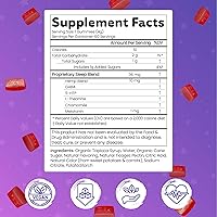 Vista 8 de Gomitas prémium para dormir de melatonina, mezcla nocturna avanzada con GABA, L-teanina y manzanilla, gomitas veganas Slumber Berry para una