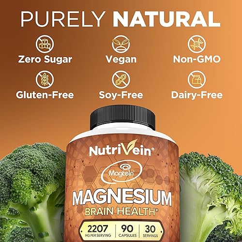 Miniatura 7 de Nutrivein L-treonato de magnesio (magteína) 2207 mg - Aumenta la salud cerebral, la memoria y el enfoque, el sueño y la recuperación, reduce la