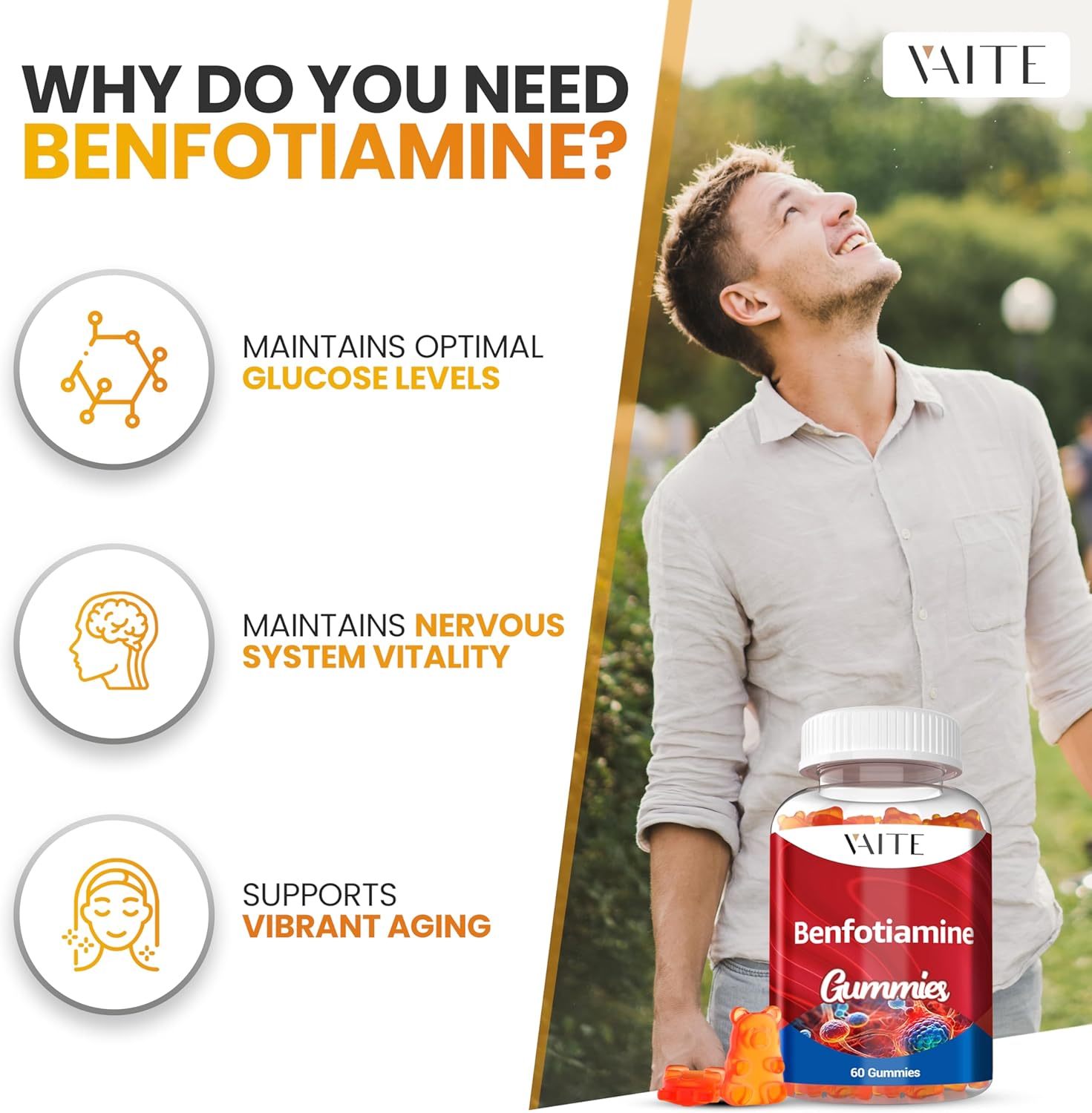 VAITE Benfotiamine Gummies Supplement