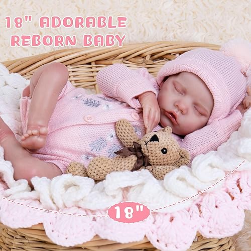 Miniatura 5 de Milidool Muñecas de bebé Reborn realistas con venas  Muñeca de bebé recién nacida que duerme de 18 pulgadas que se ve real, muñeca realista de