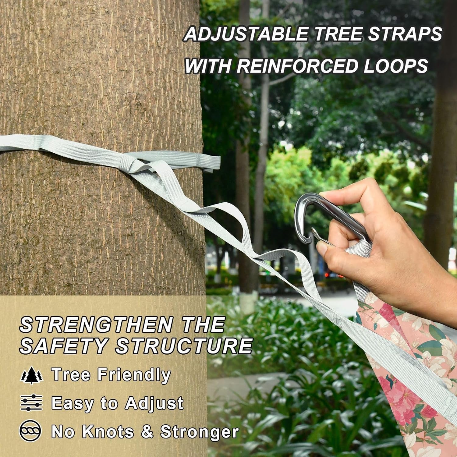 Tropical Pink Flowers Hammocks Portable Hammock for Camping & Hiking Essential