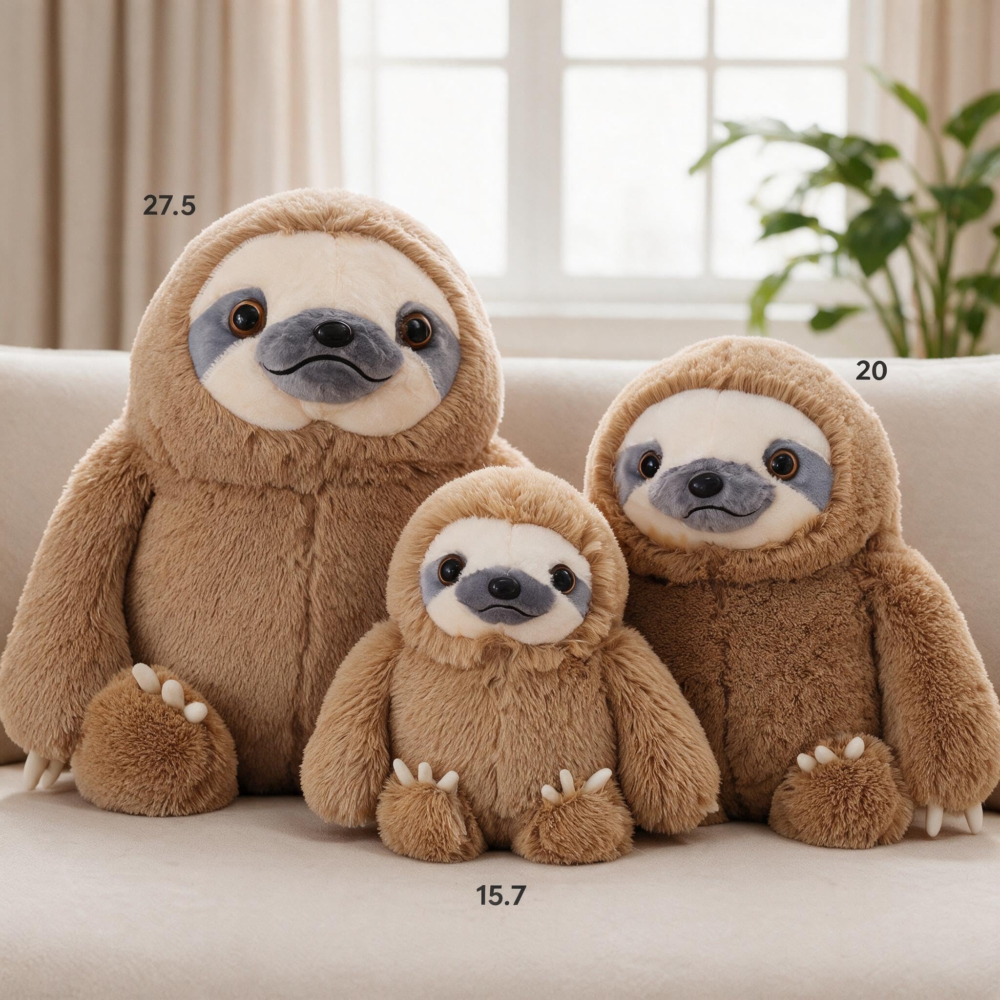 Winsterch Peluche - Paresseux Animaux en Peluche Enfants Jouet en Peluche (Marron, 70cm)