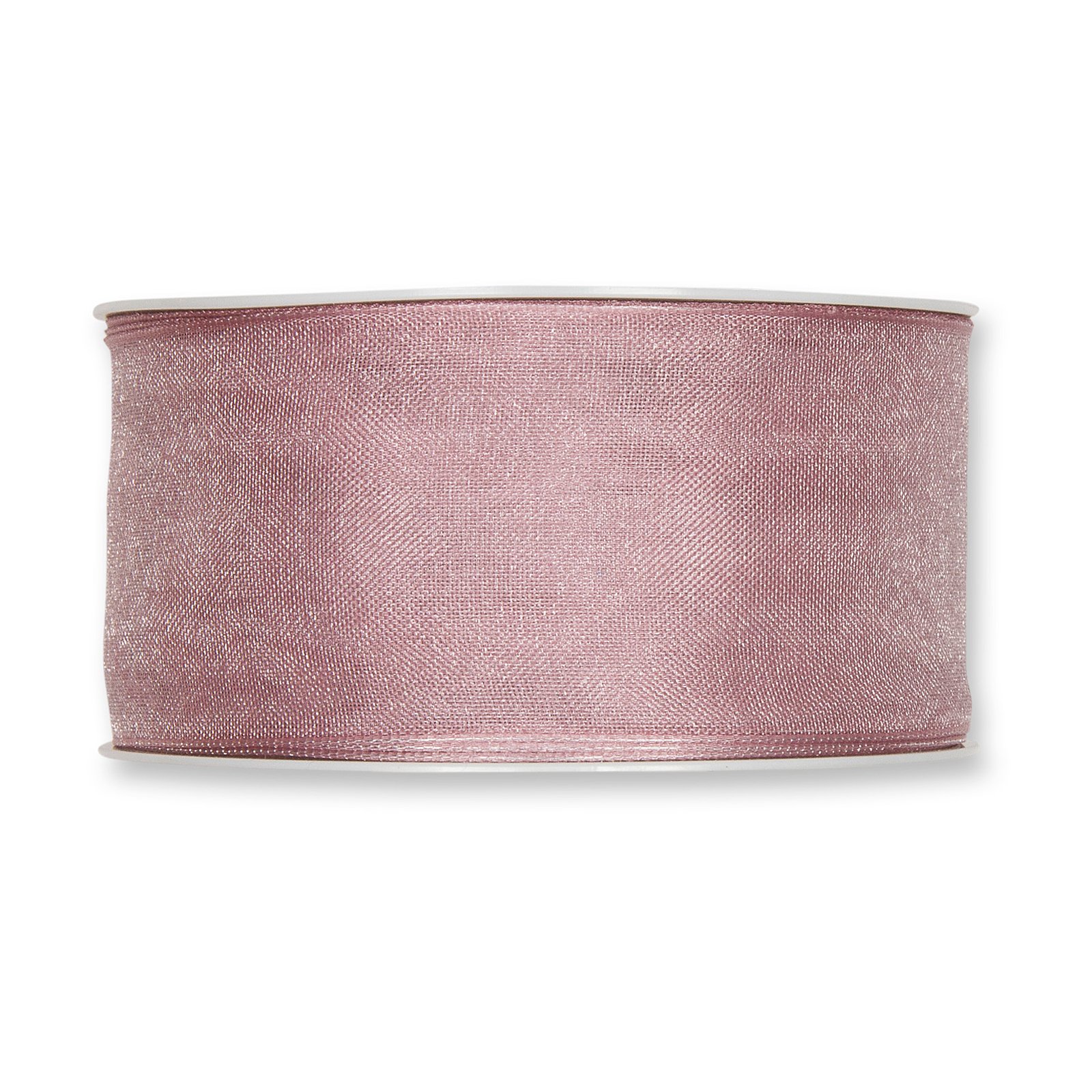 Floristrywarehouse Pink Soft Antique Rose Organza Ribbon 40Mm (1.5") Wired Fabric 25M Roll Made In Germany