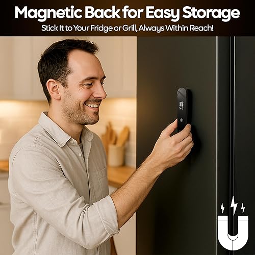 Miniatura 8 de Termómetro de comida de lectura instantánea de 0.5 segundos, termómetro profesional ultra rápido para carne, termómetro digital de cocina para