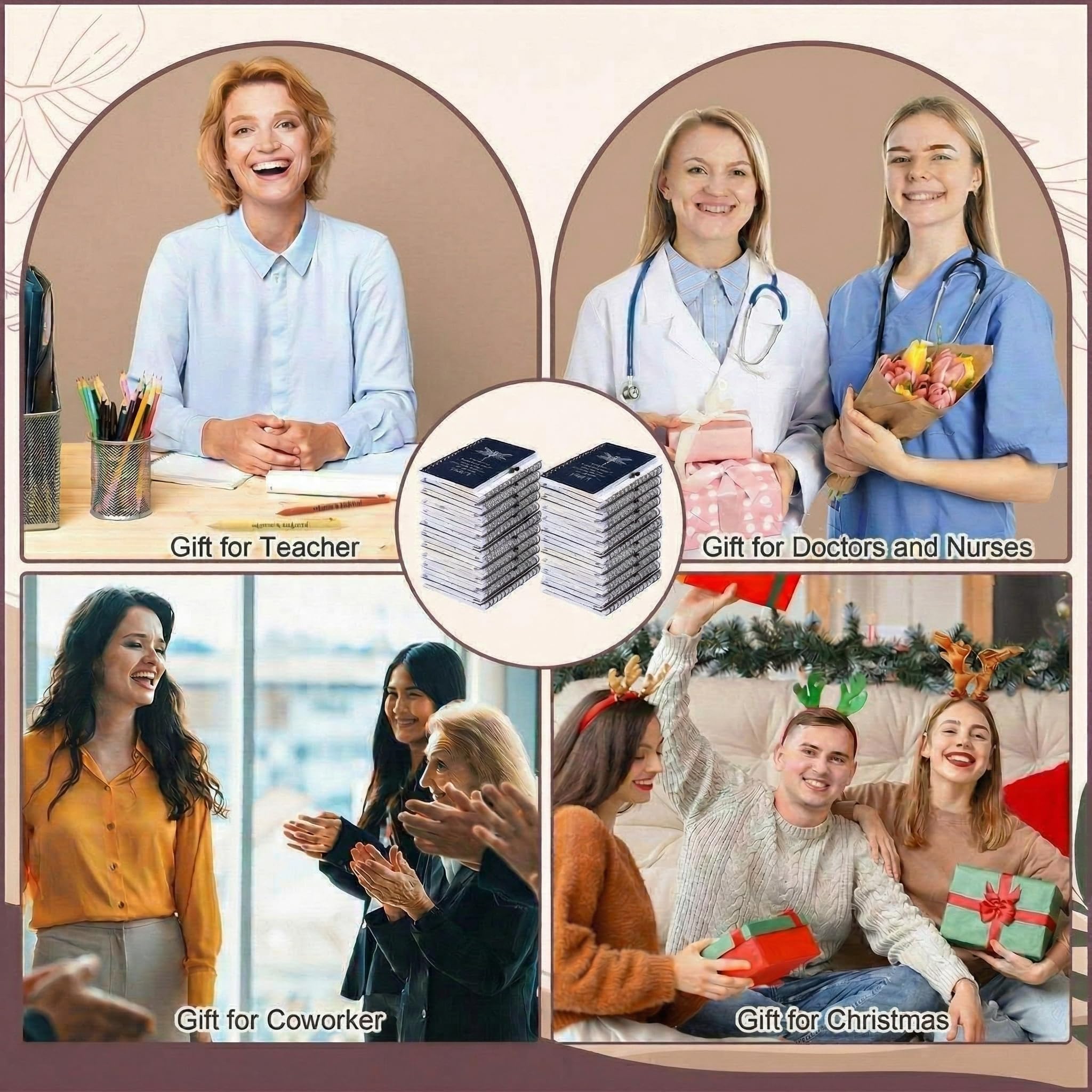 Kosiz Lot de 72 journaux à spirale avec stylos - Cadeaux d'affirmation positive en vrac pour femme - Carnet de motivation - Cadeau de bien-être pour étudiants, employés, collègues, enseignantes