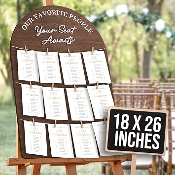 STOFINITY Wedding Seating Chart Board Display For Wedding Reception Decor - Rustic Seating Chart For Reception Display, Wood Find Your Seat Sign Ideas