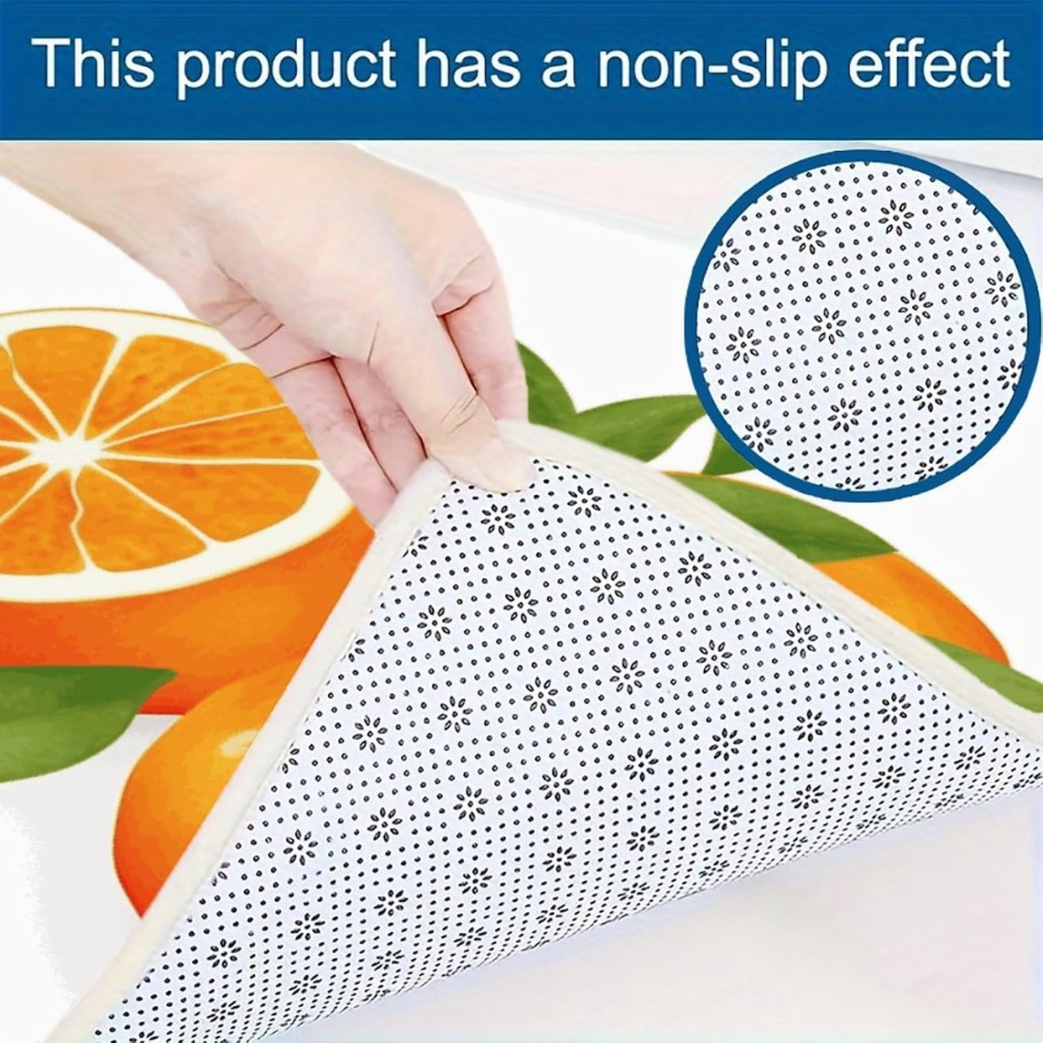 Orange Citrus Kitchen Mat Kitchen Rug Set | Kitchen Rugs Flannel Velvety Washable breathable Water Absorbent Soft ，kitchen utensils for Kitchen, Floor,Laundry