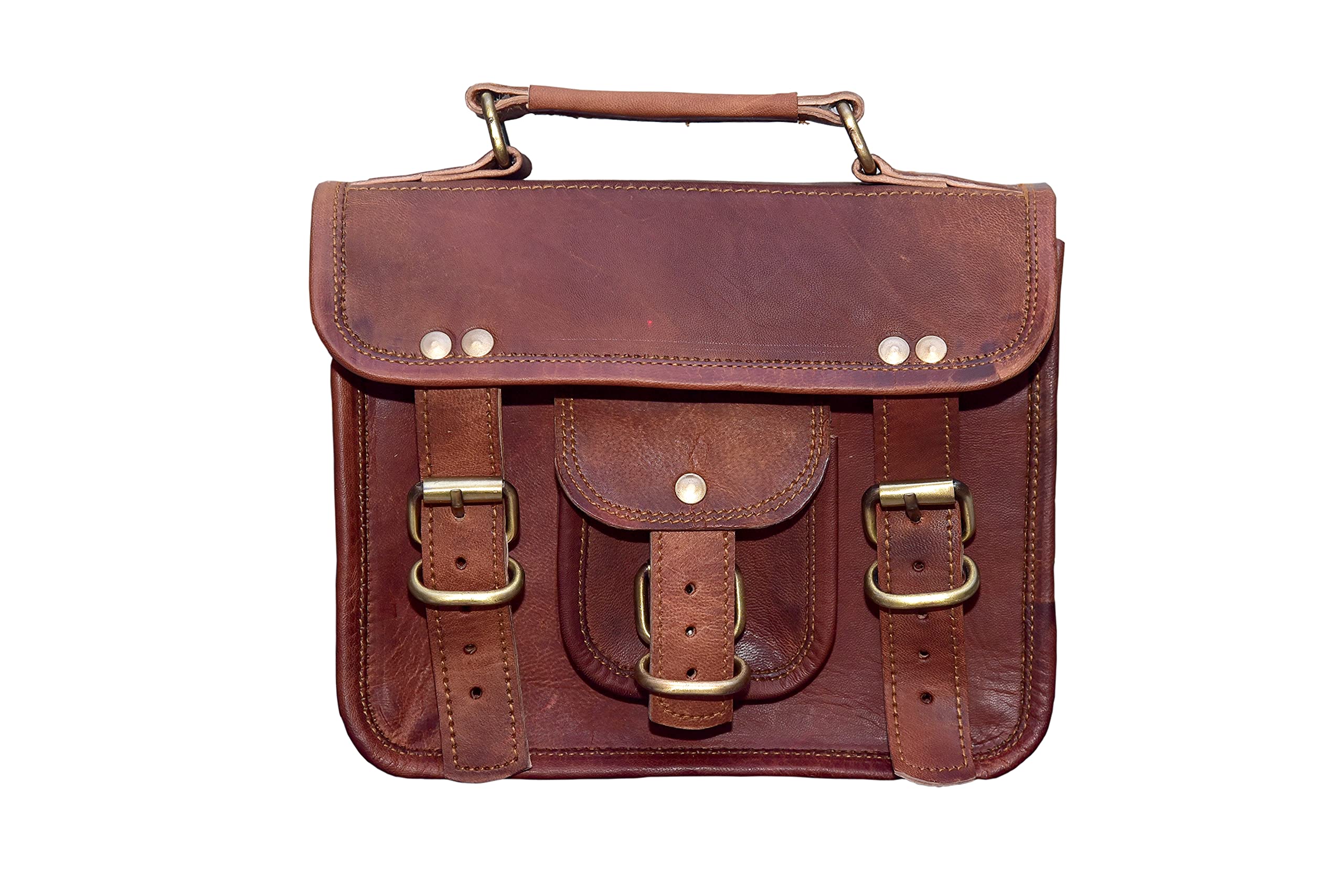 LLB Leather Arts Vintage Brown Genuine Leather Handmade Sling Bag 078