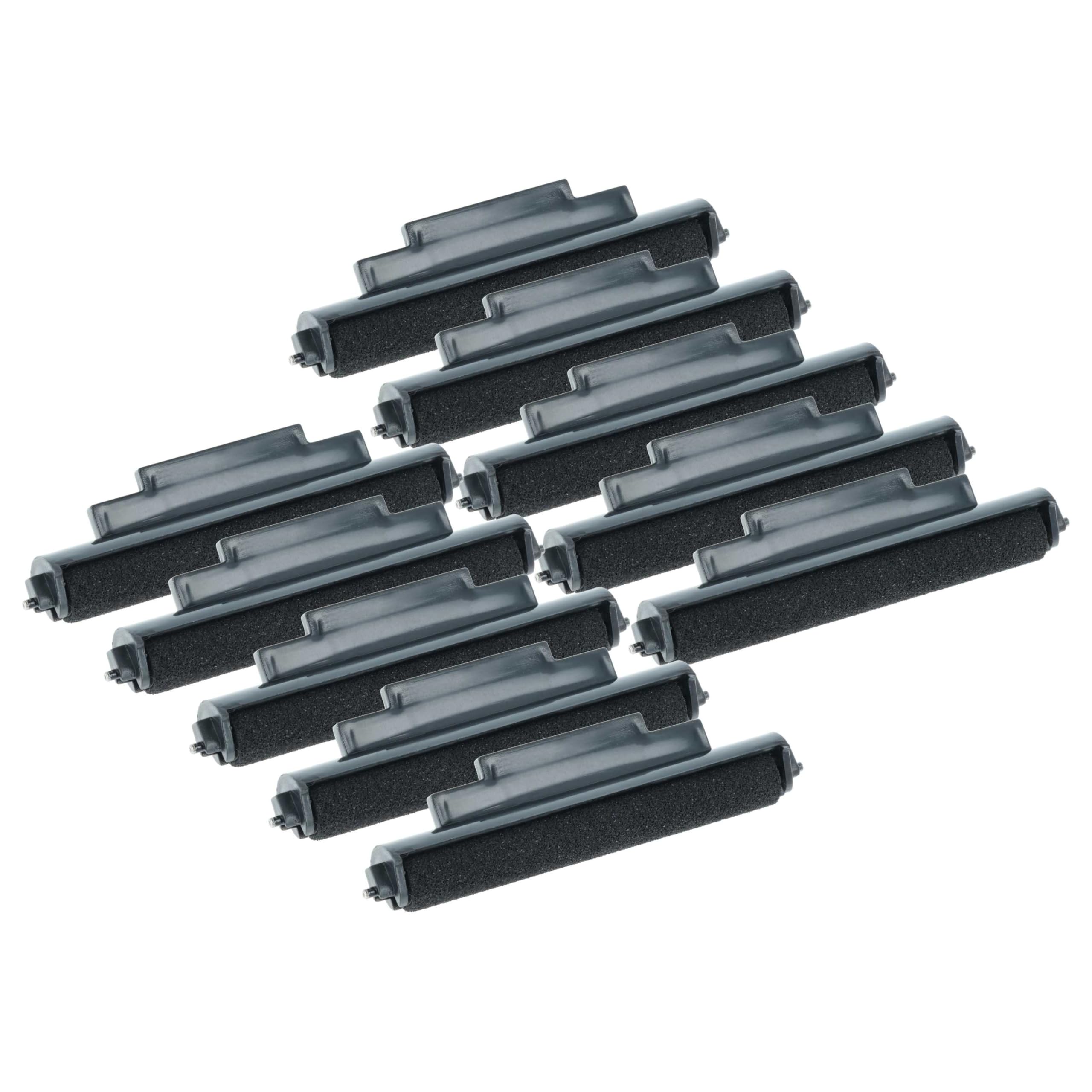 vhbw 10x Farbrolle, Farbwalze Schwarz kompatibel mit Ibico 900PD, 910PD, 920PD, 1225, 162-Serie Taschenrechner, Registrierkasse