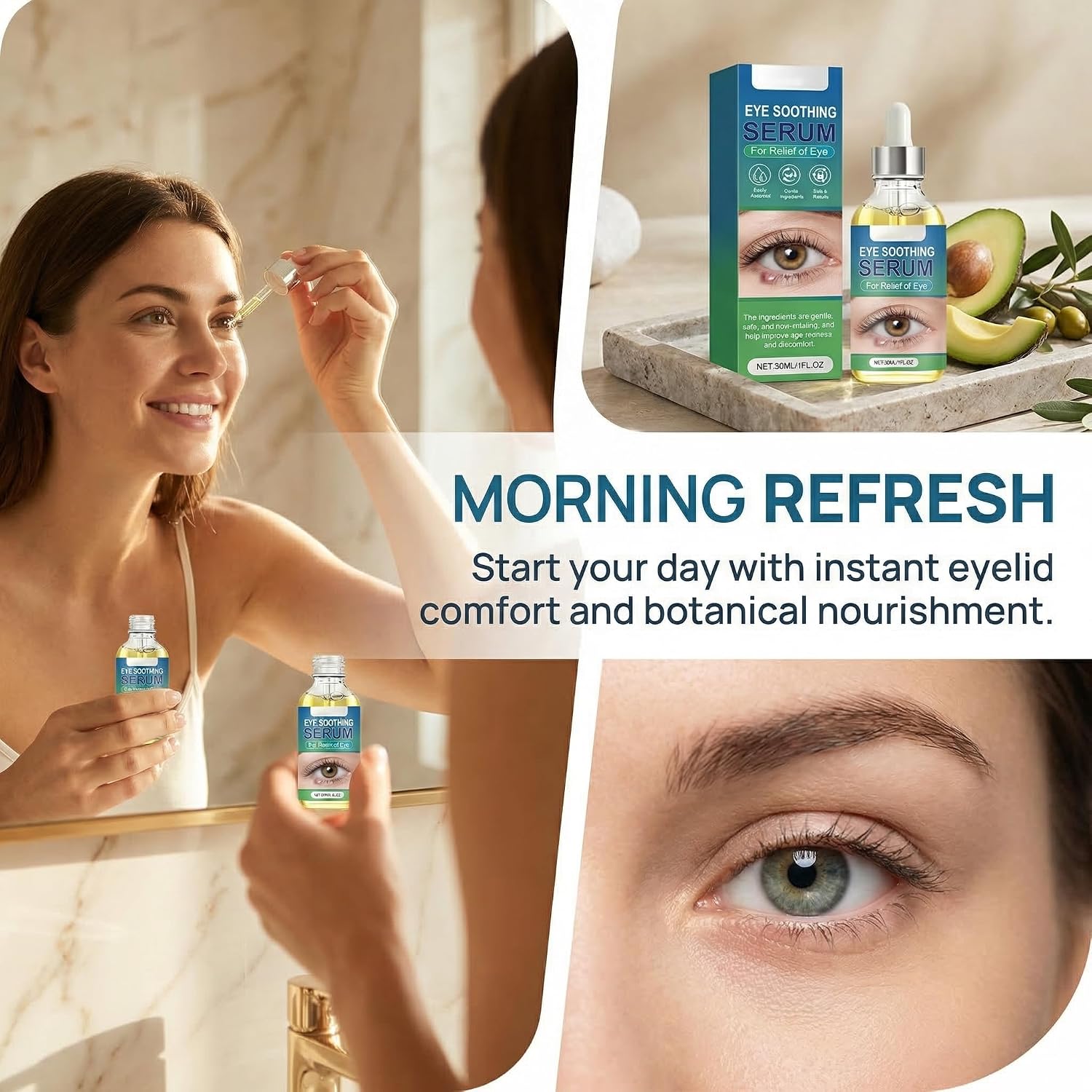 Stye Eye Relief Serum, Natural Eyelid Care for Styes, Chalazion & Blepharitis, with Avocado Oil,Sea Buckthorn Oil & Caffeine, Helps Relieve Redness, Swelling & Irritation