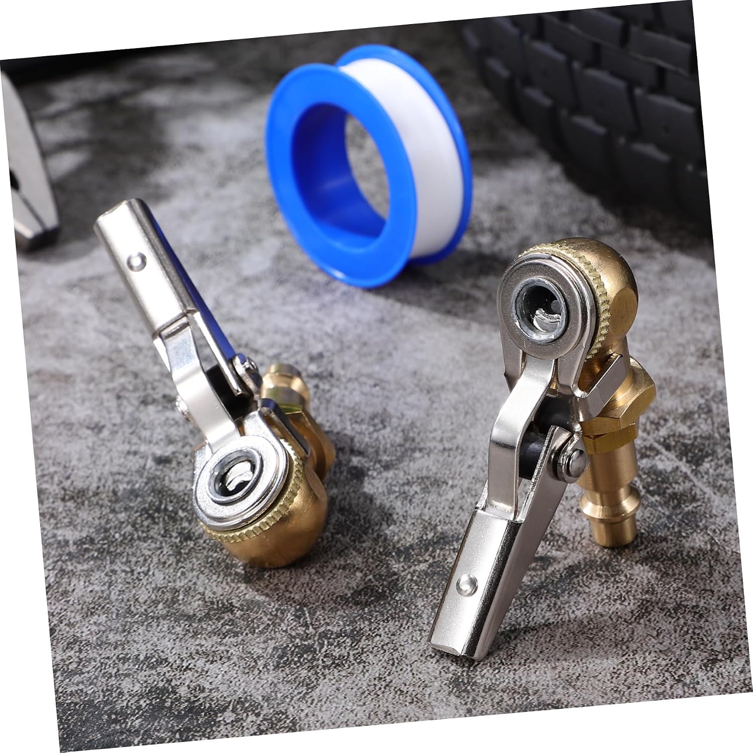 4pcs Inflate Locking Chuck Quick Connect Air Chuck for Tires Locking Air Compressor Attachments Easy Connection for Cars Motorcycles and Trucks