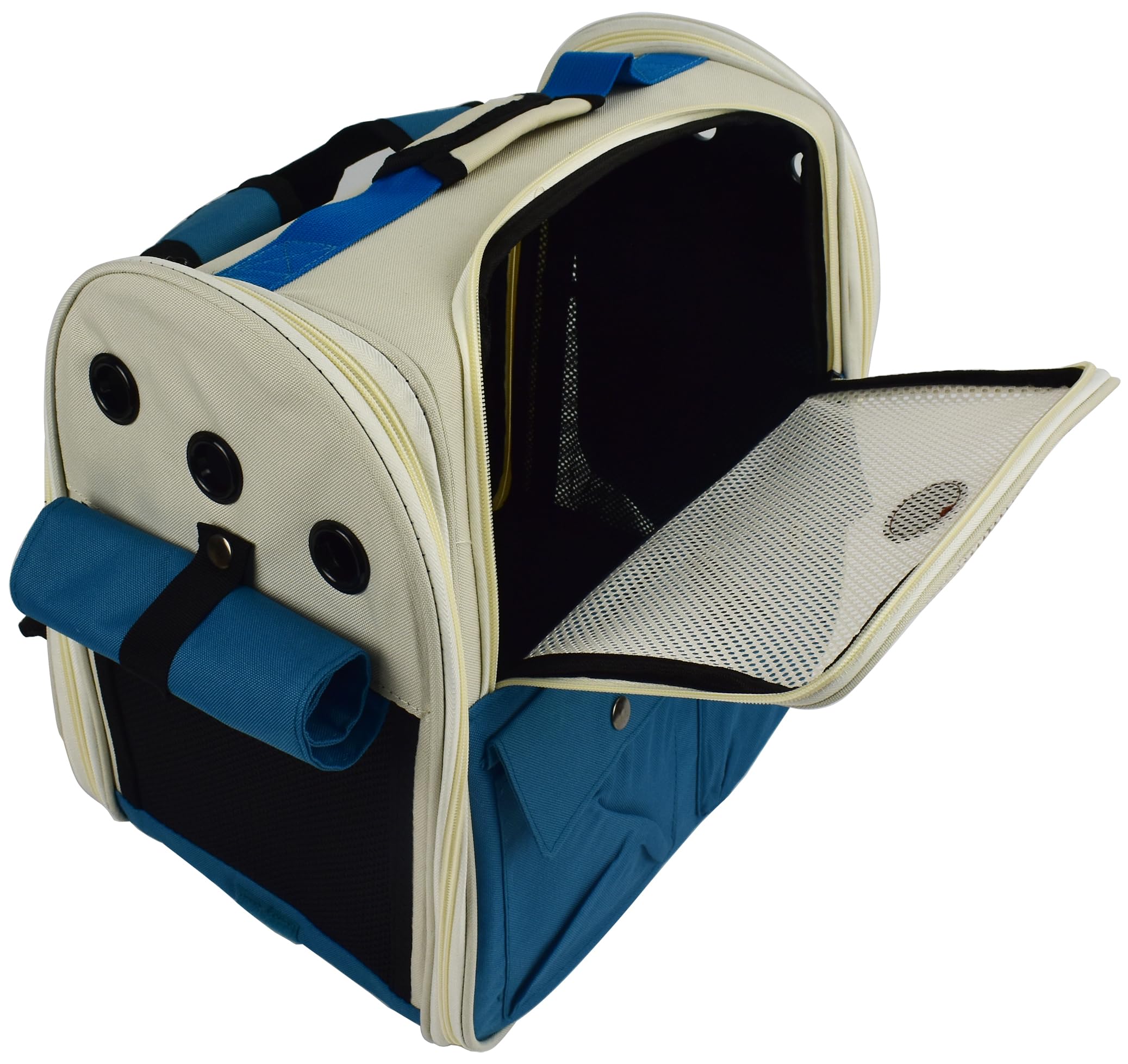 Pet Carrier Ventilated Cat Travel Bag Backpack (Blue)